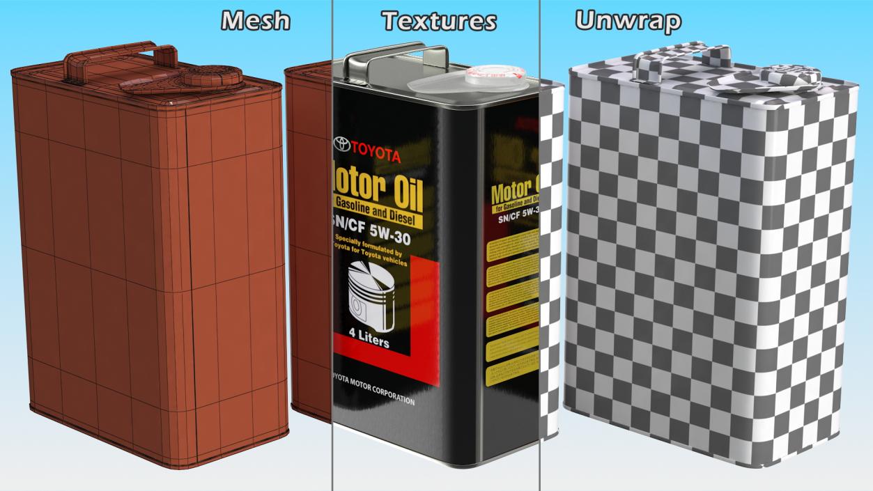 3D model TOYOTA Engine Oil 4L Metal Can