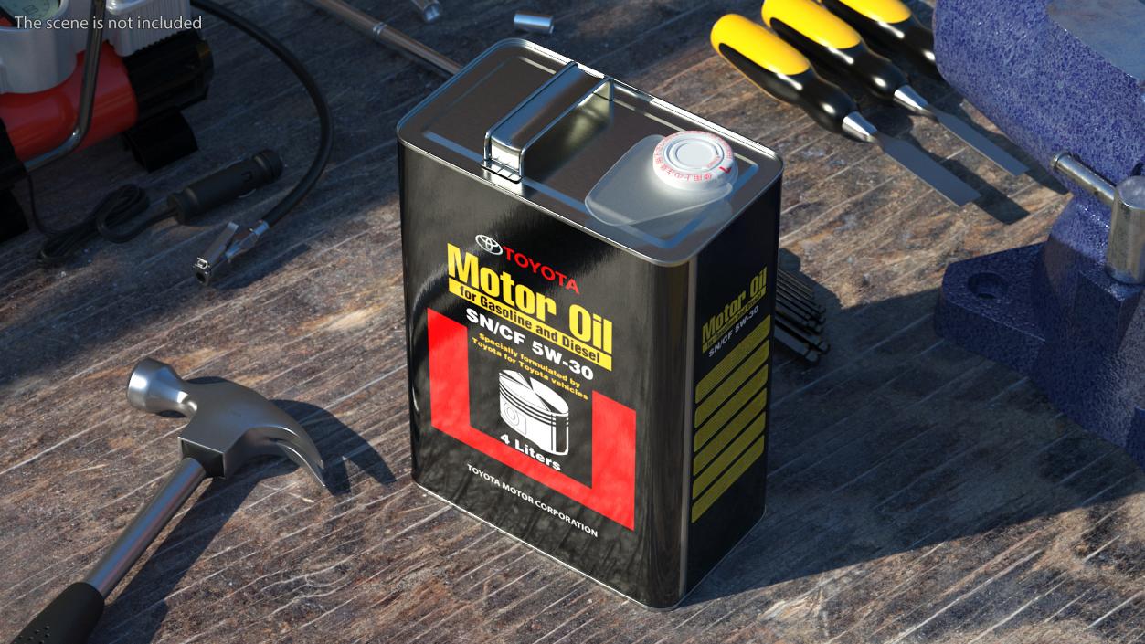 3D model TOYOTA Engine Oil 4L Metal Can