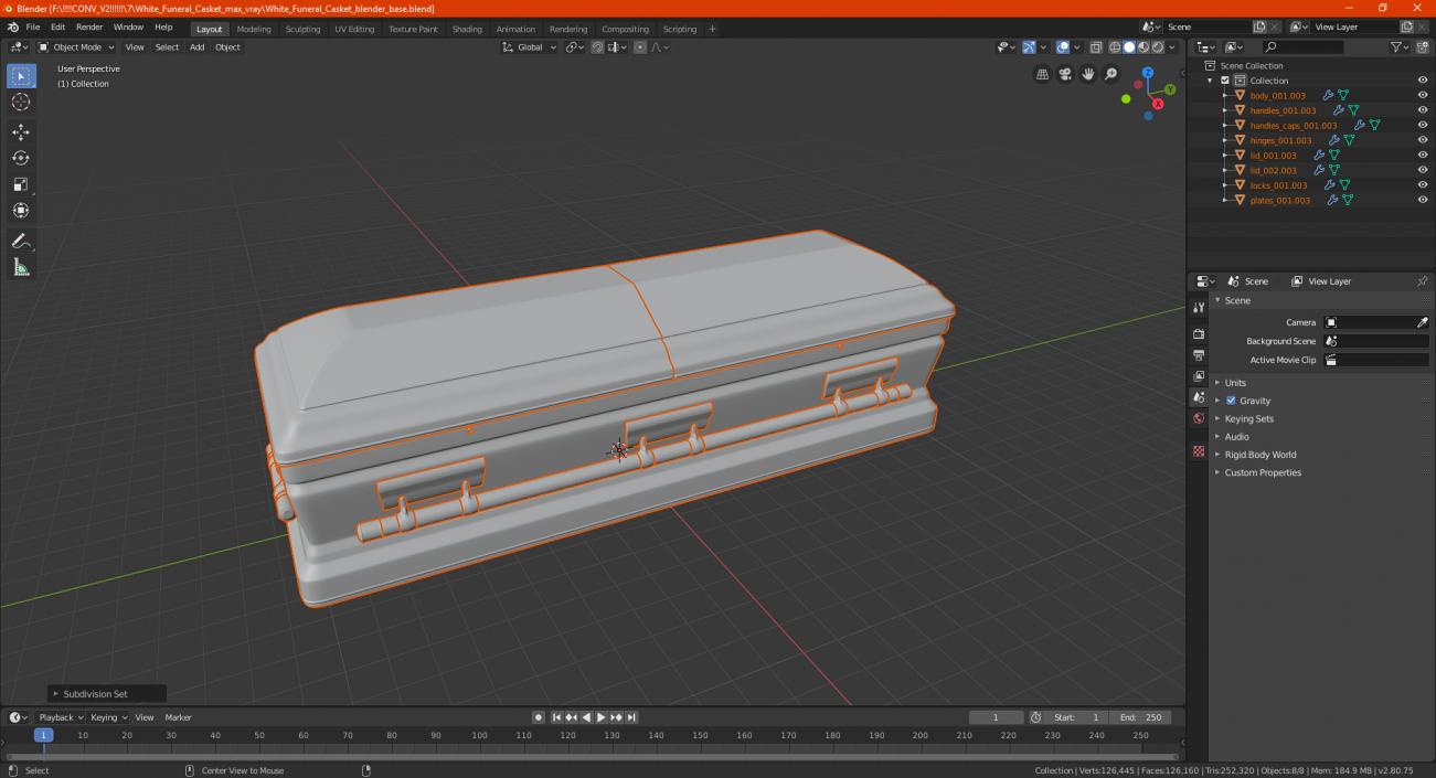 3D model White Funeral Casket