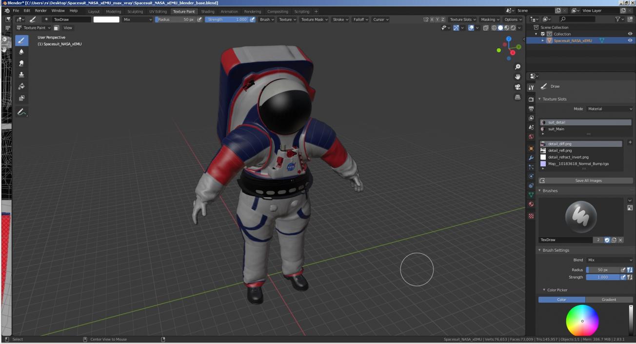 Spacesuit NASA xEMU 3D model