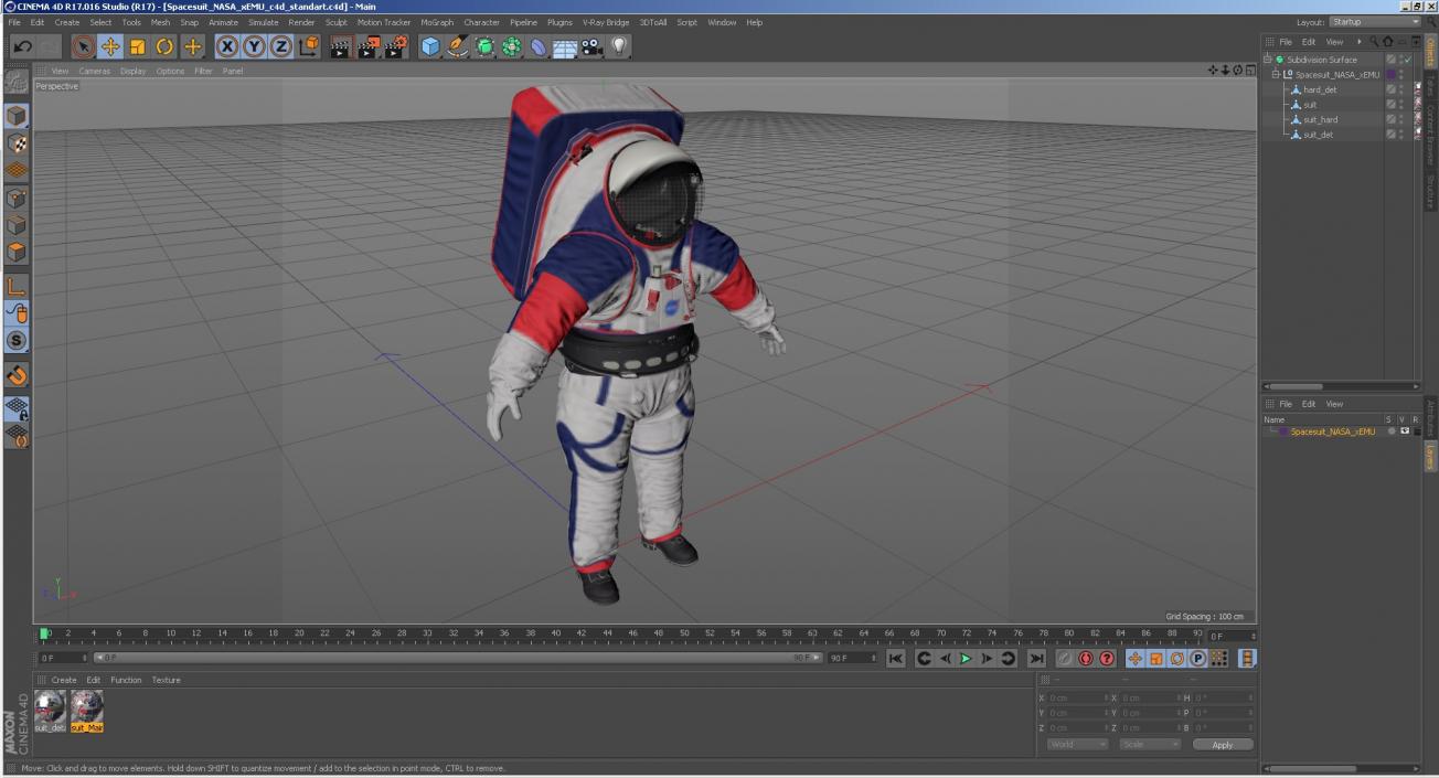 Spacesuit NASA xEMU 3D model