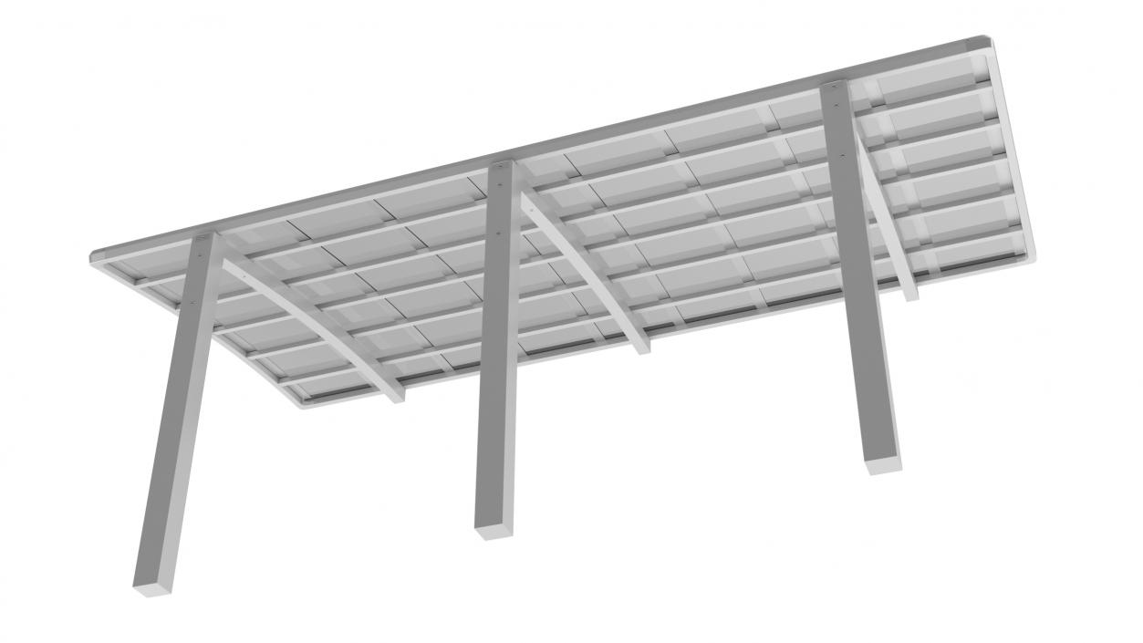 Parking Shed Polycarbonate Roof White 3D