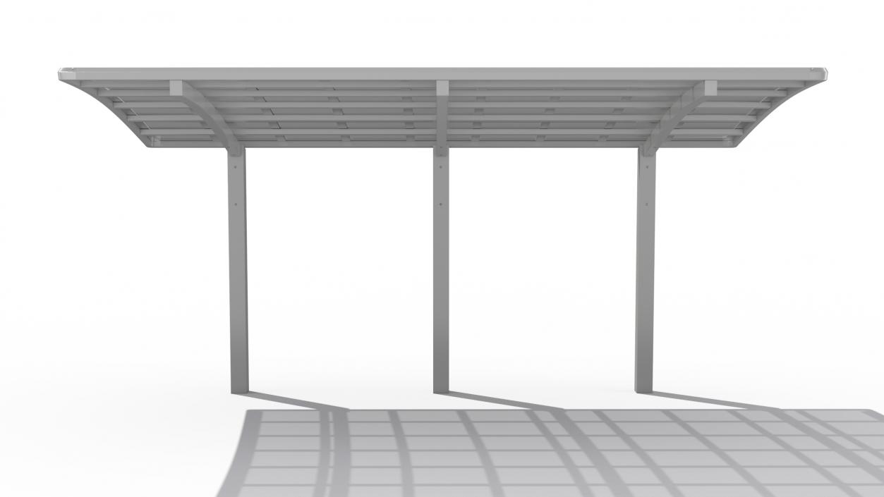 Parking Shed Polycarbonate Roof White 3D