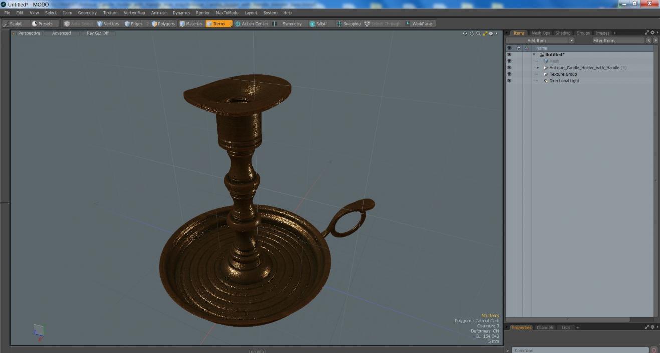 3D Antique Candle Holder with Handle model