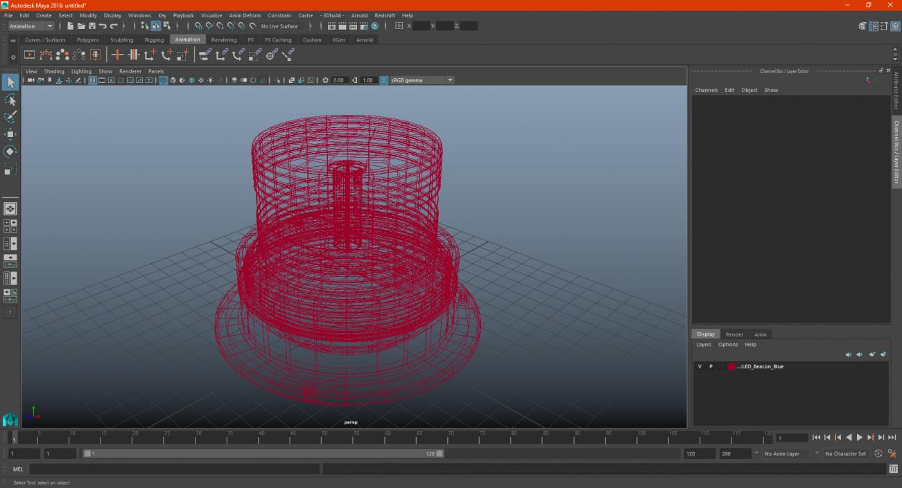 LED Beacon Orange 3D