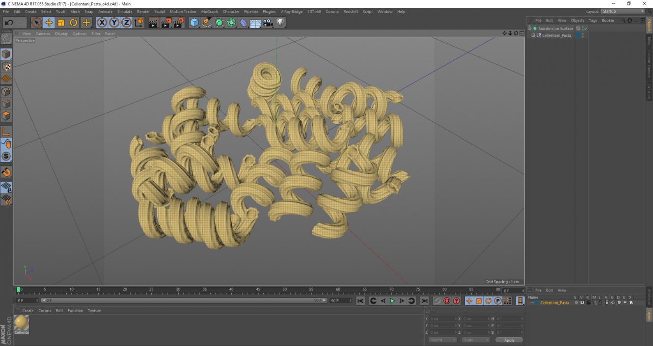 3D Cellentani Pasta