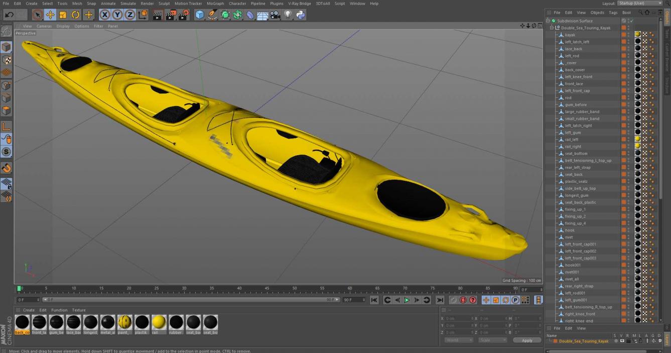 Double Sea Touring Kayak 3D model