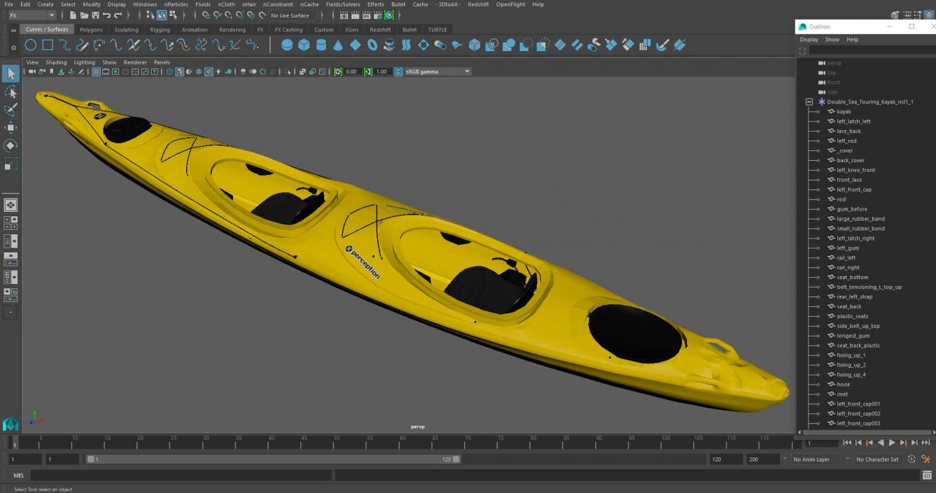 Double Sea Touring Kayak 3D model