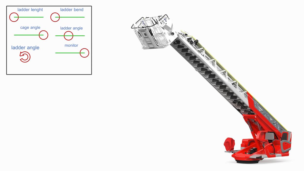 3D Turntable Ladder Rigged model