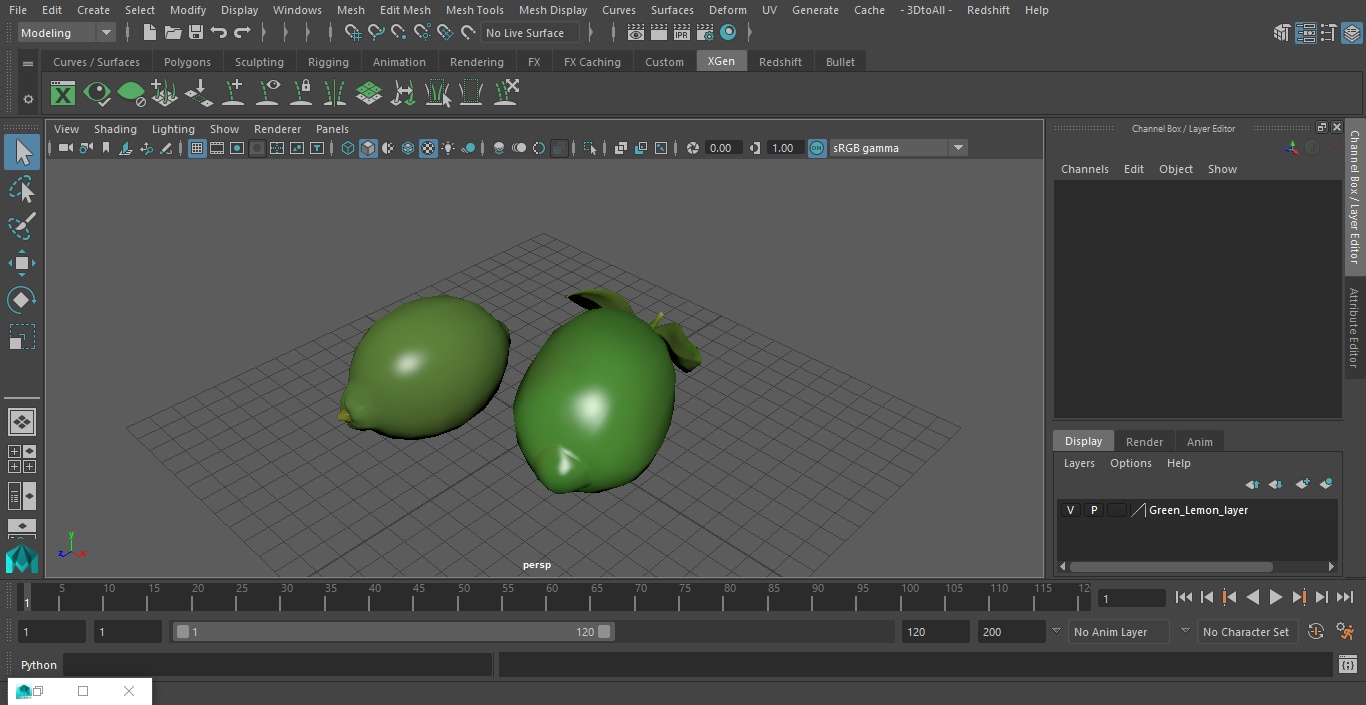 Plastic Green Lemon 3D model