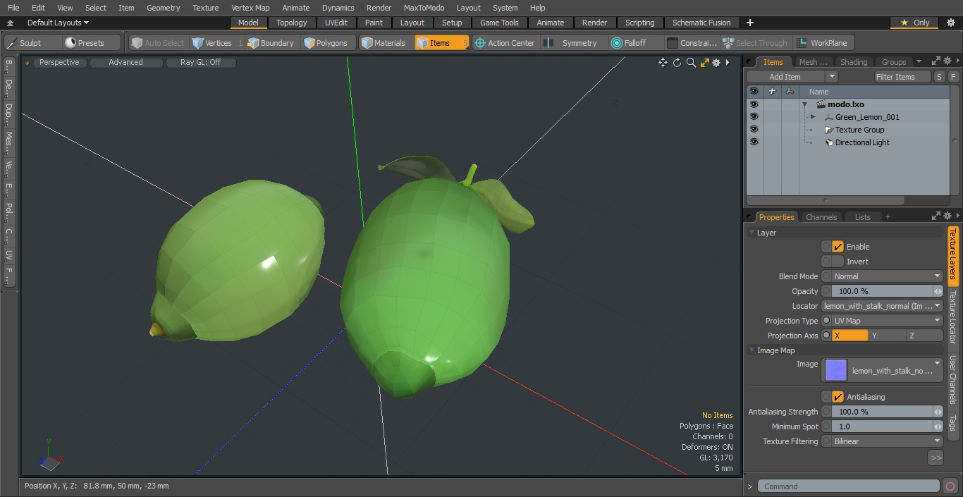 Plastic Green Lemon 3D model