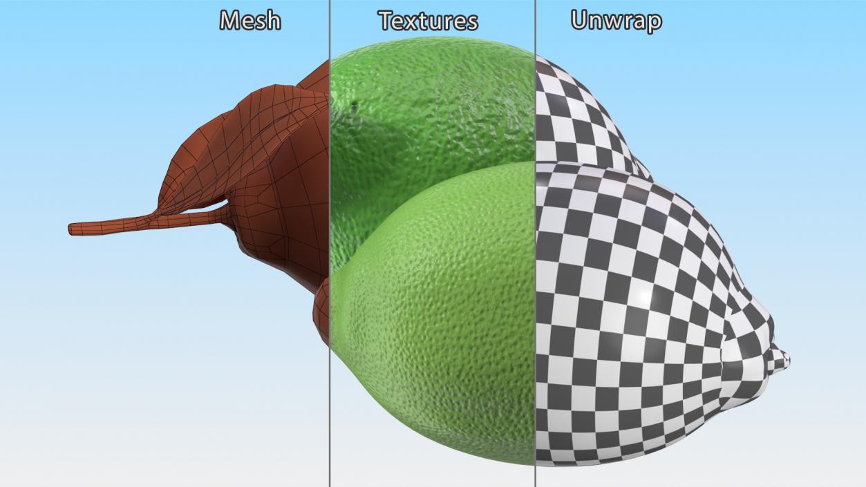 Plastic Green Lemon 3D model