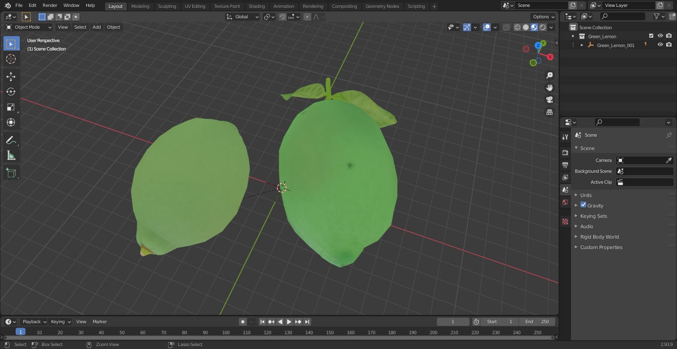 Plastic Green Lemon 3D model