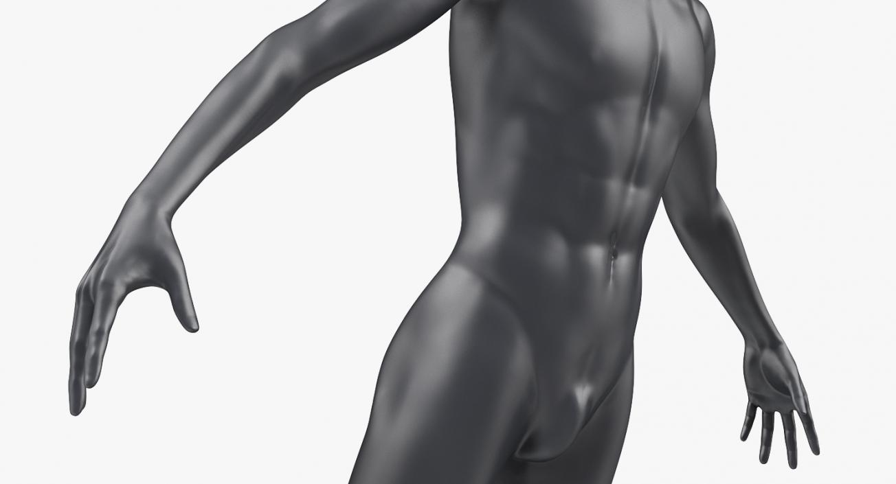 Male Mannequin Dark Grey 3D model