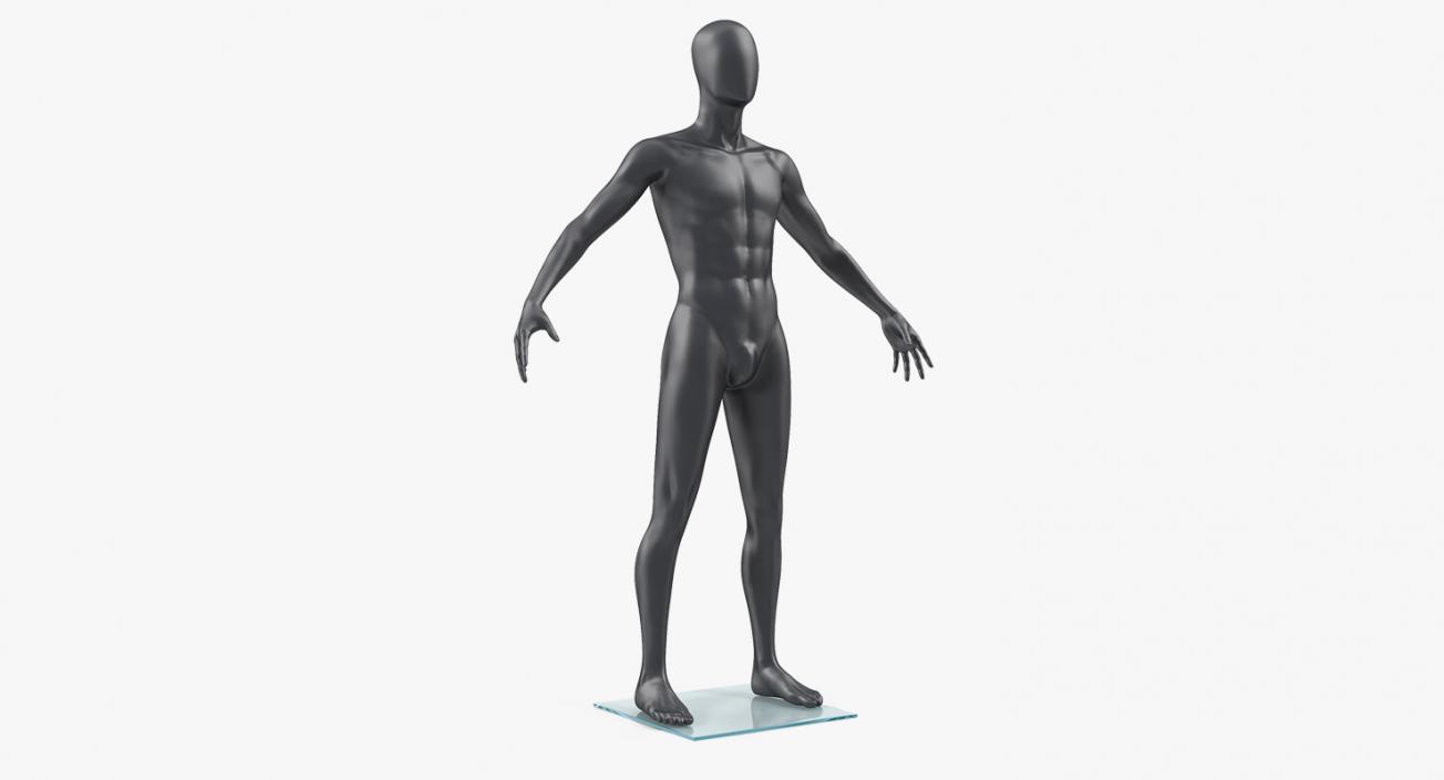 Male Mannequin Dark Grey 3D model