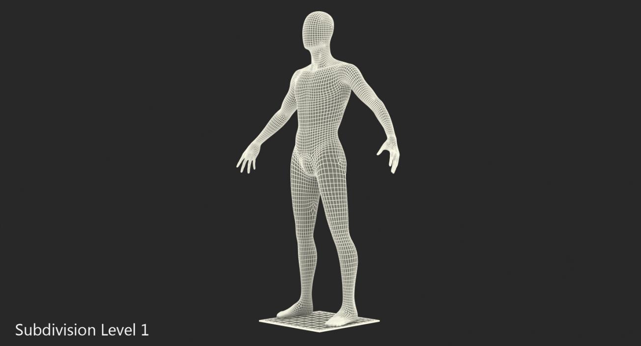 Male Mannequin Dark Grey 3D model