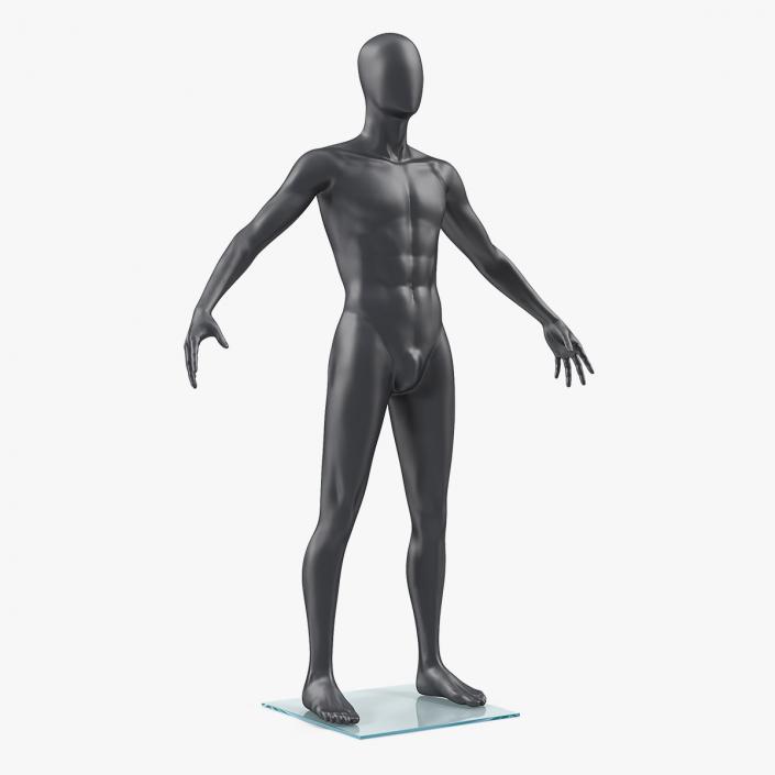 Male Mannequin Dark Grey 3D model