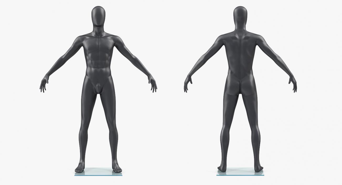 Male Mannequin Dark Grey 3D model