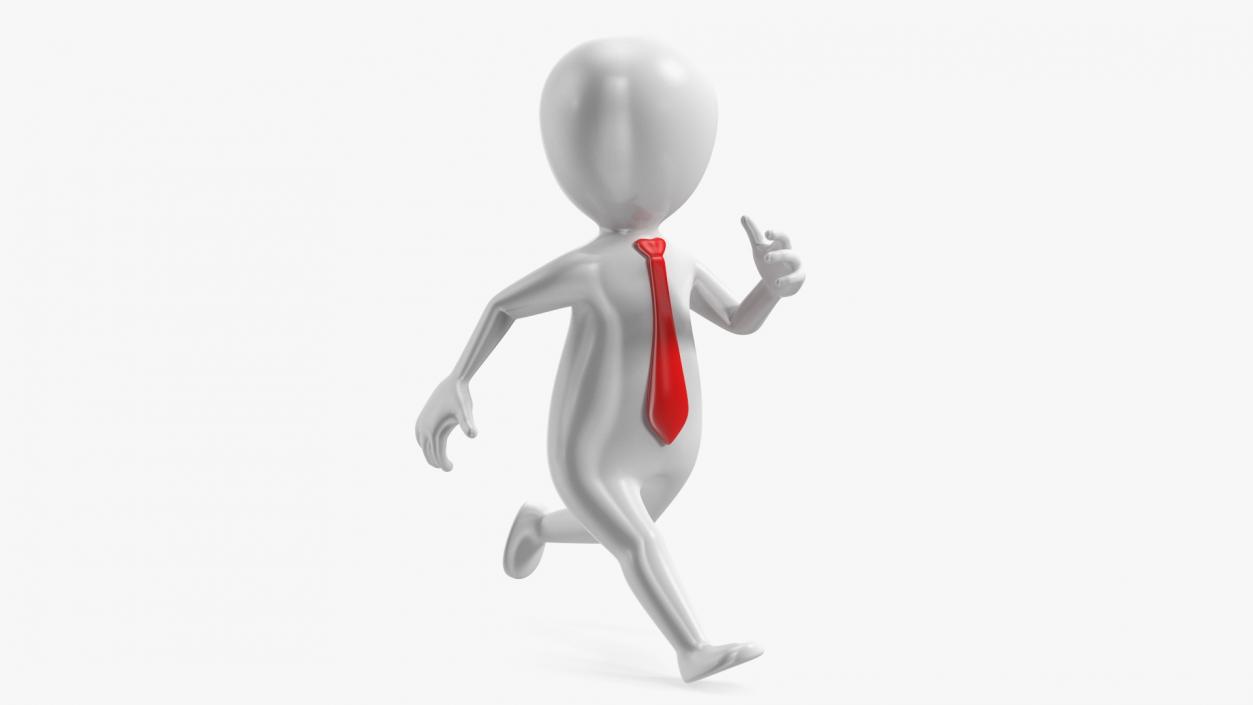 Running Stickman With Red Tie 3D model