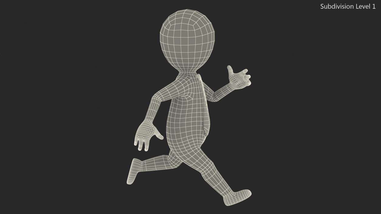 Running Stickman With Red Tie 3D model