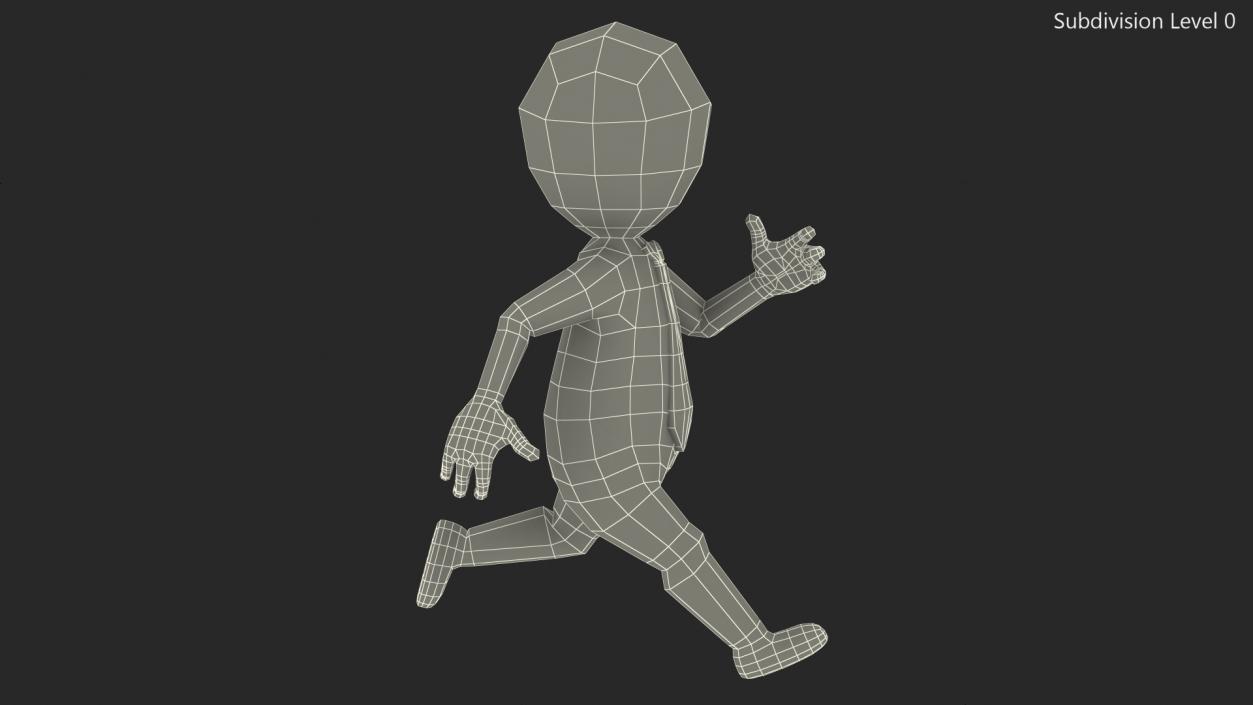 Running Stickman With Red Tie 3D model