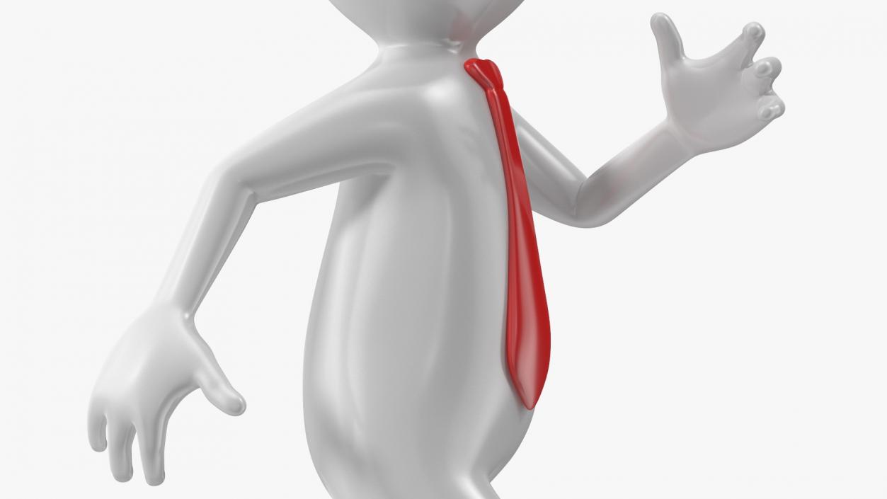 Running Stickman With Red Tie 3D model