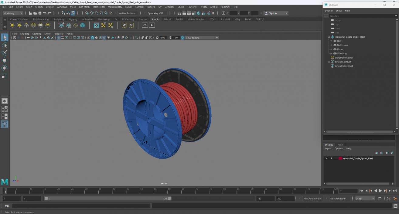 Industrial Cable Spool Reel 3D