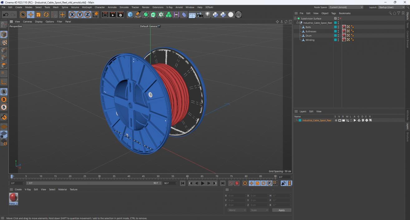 Industrial Cable Spool Reel 3D