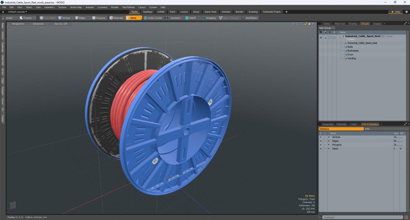 Industrial Cable Spool Reel 3D