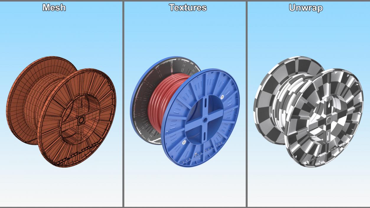 Industrial Cable Spool Reel 3D