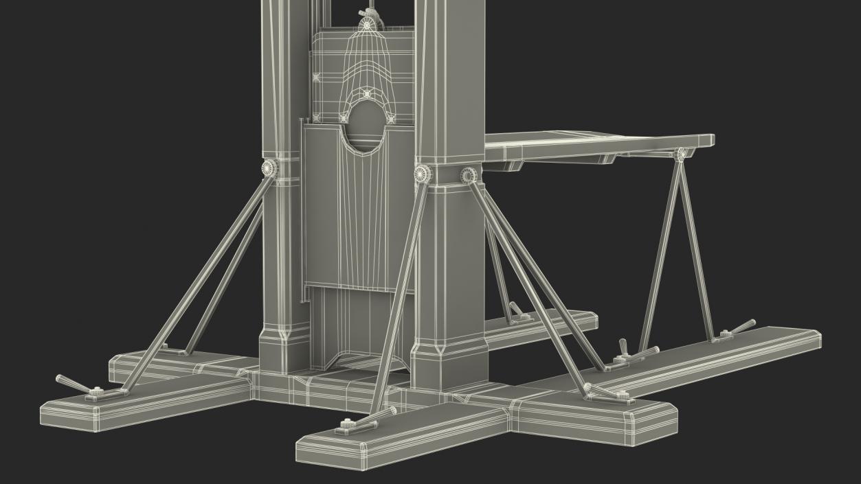 3D Antique French Revolution Guillotine