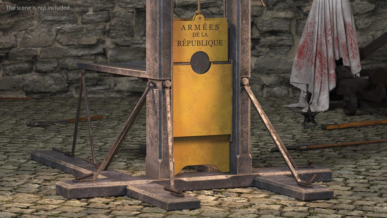 3D Antique French Revolution Guillotine