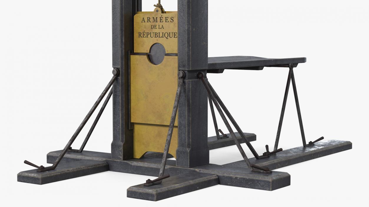 3D Antique French Revolution Guillotine