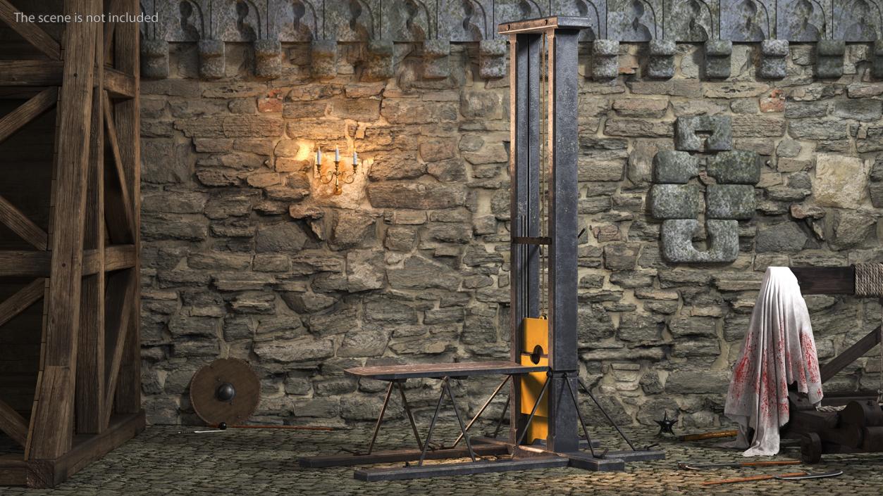 3D Antique French Revolution Guillotine