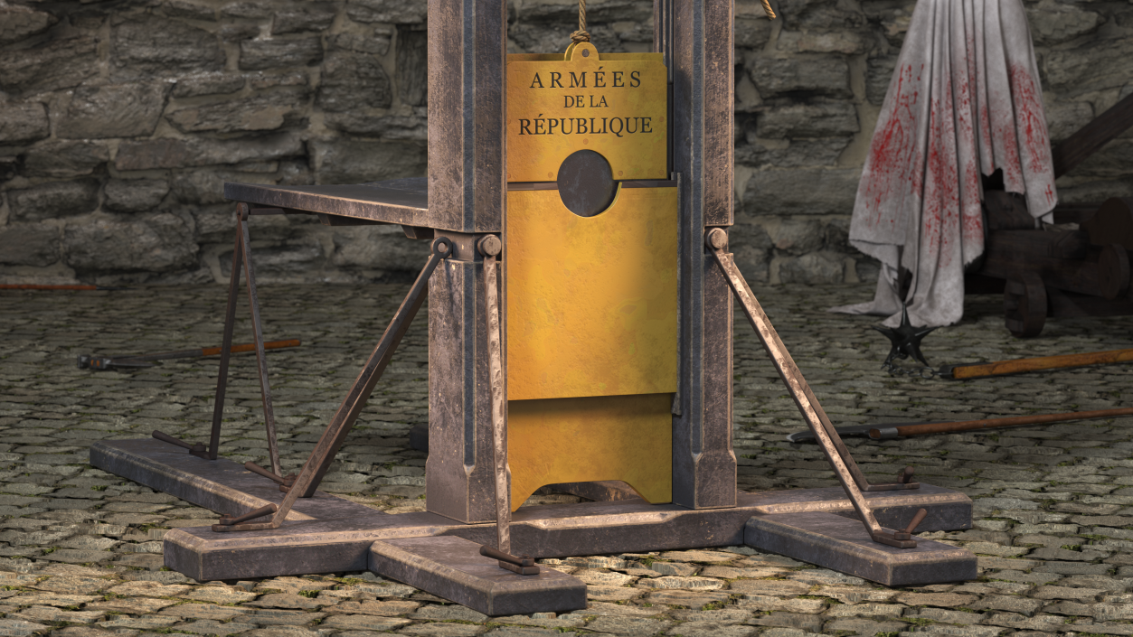 3D Antique French Revolution Guillotine