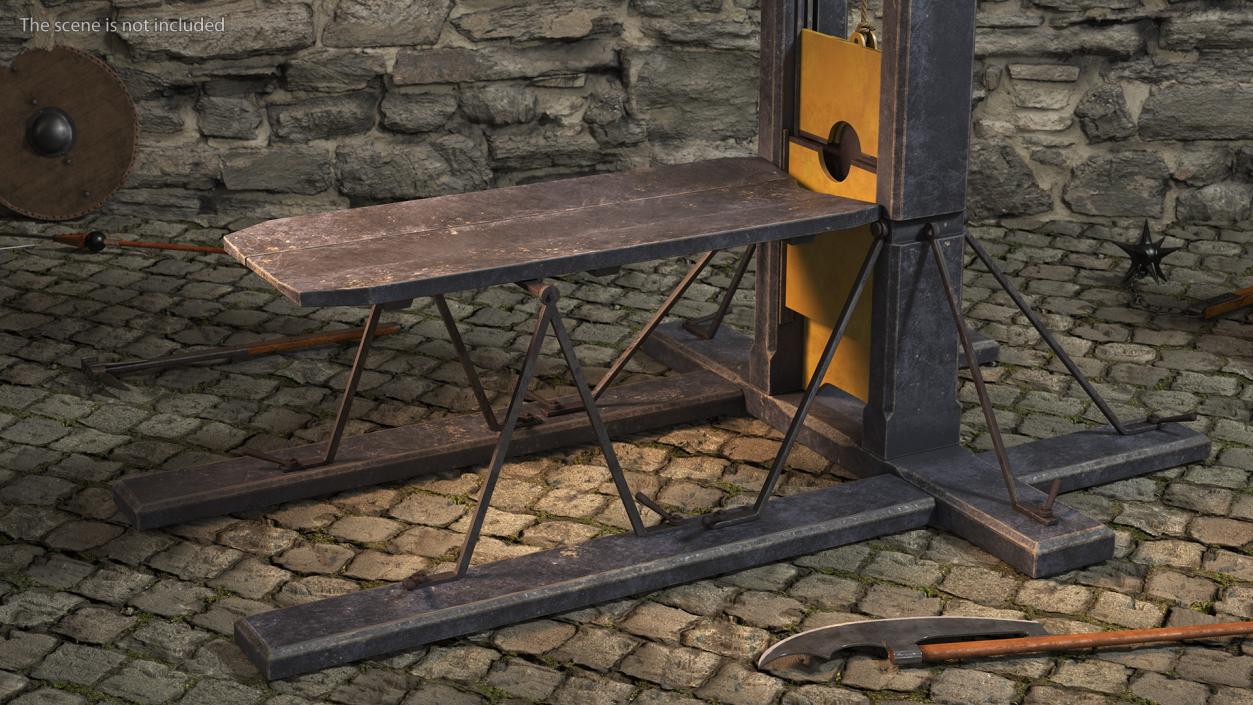 3D Antique French Revolution Guillotine