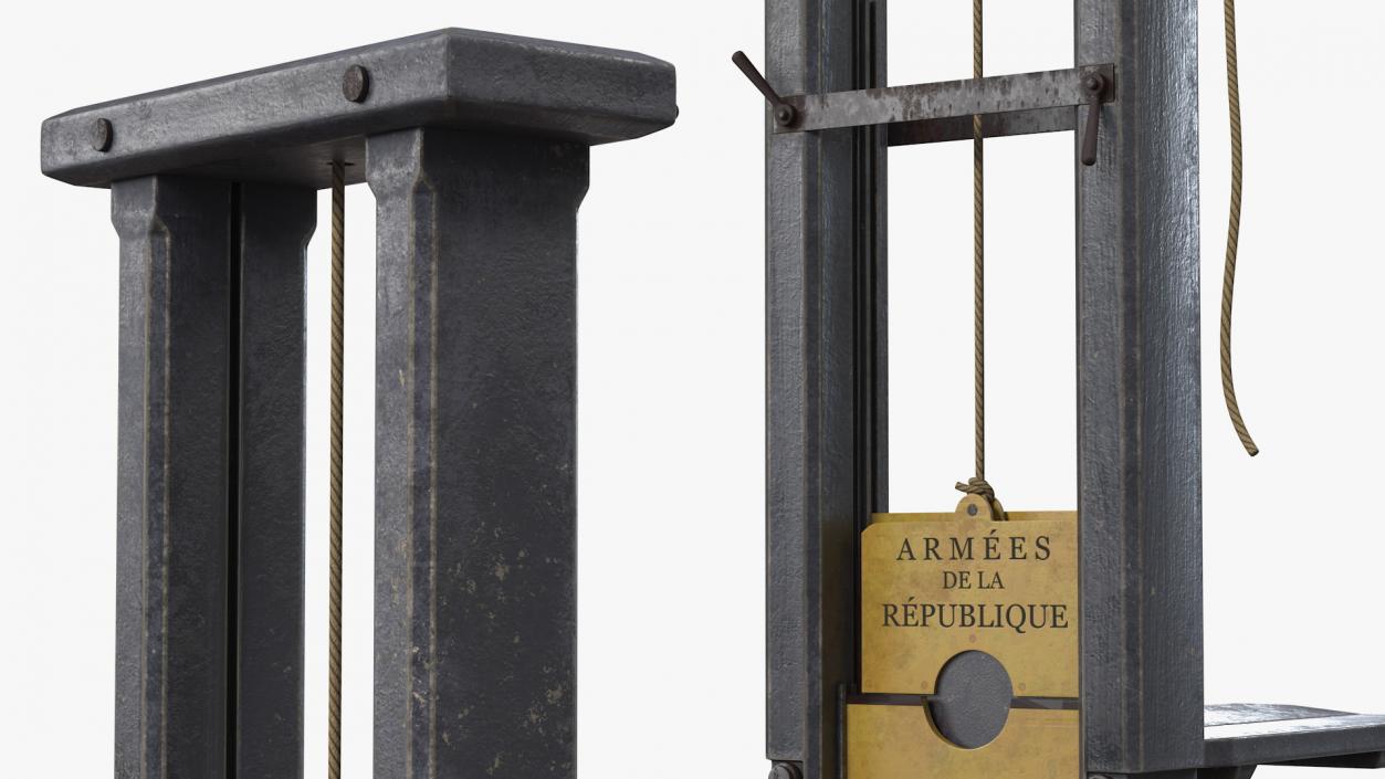 3D Antique French Revolution Guillotine