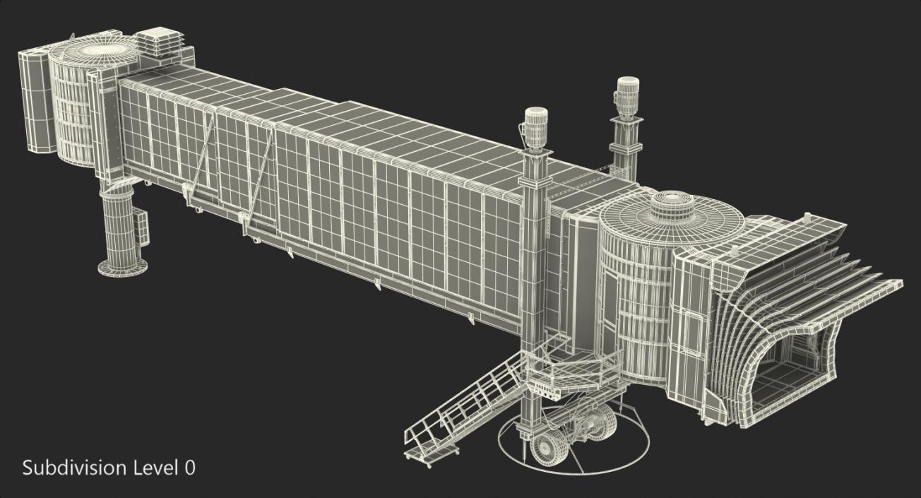 3D Airport Jetway Bridge Rigged model