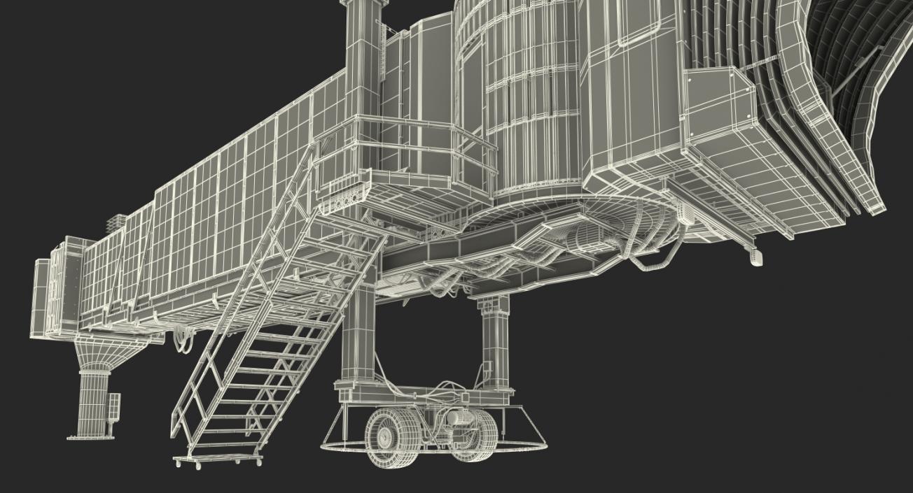 3D Airport Jetway Bridge Rigged model