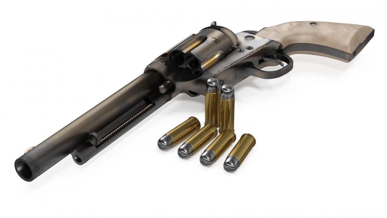 3D model Revolver and Bullets