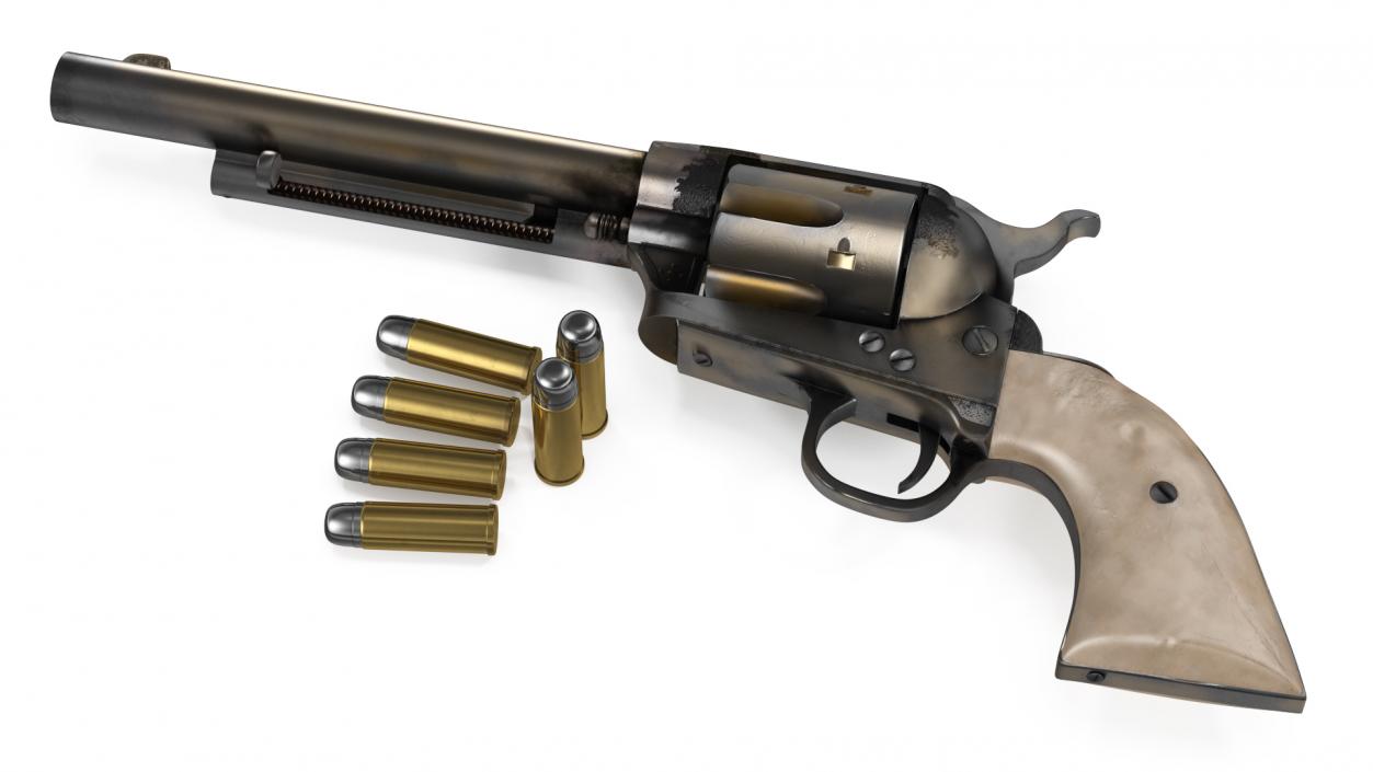 3D model Revolver and Bullets