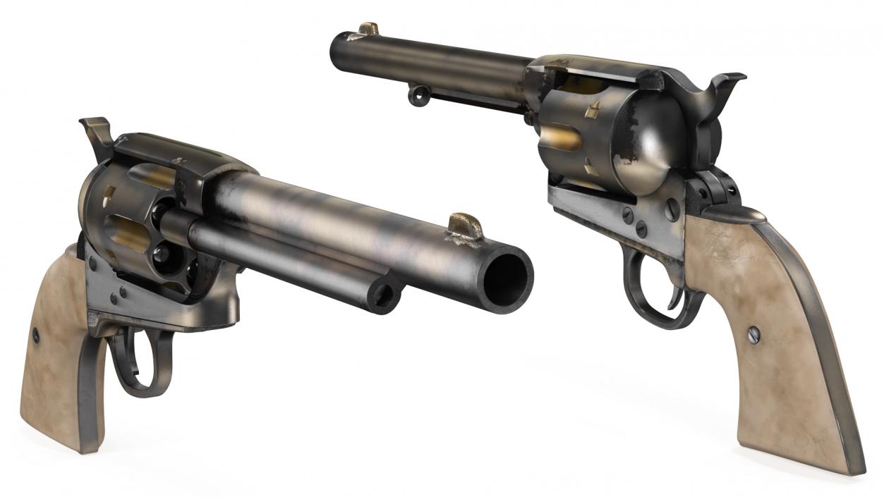 3D model Revolver and Bullets