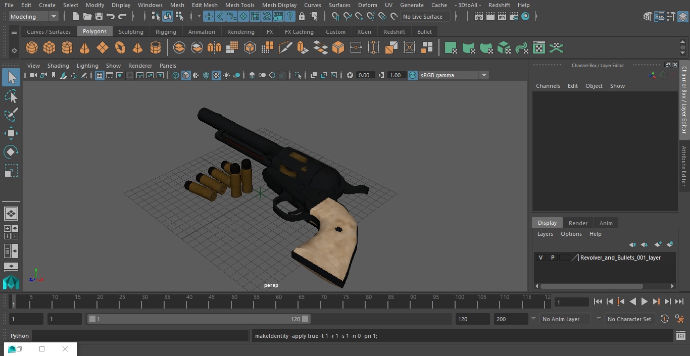 3D model Revolver and Bullets