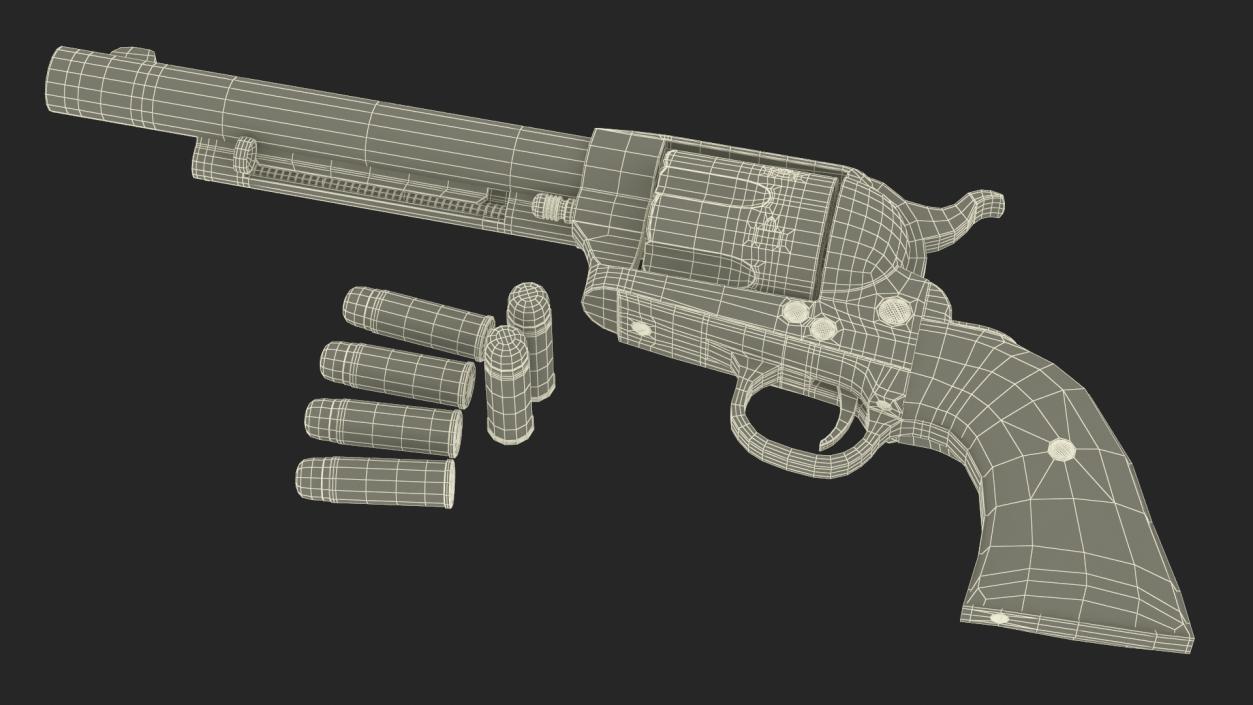 3D model Revolver and Bullets