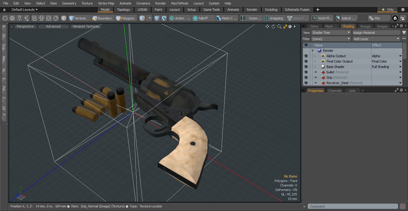 3D model Revolver and Bullets