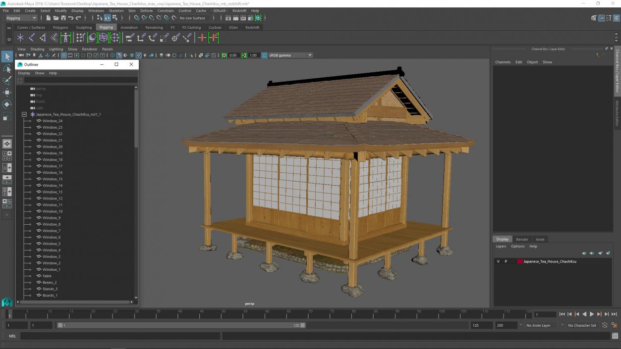 3D Japanese Tea House Chashitsu model