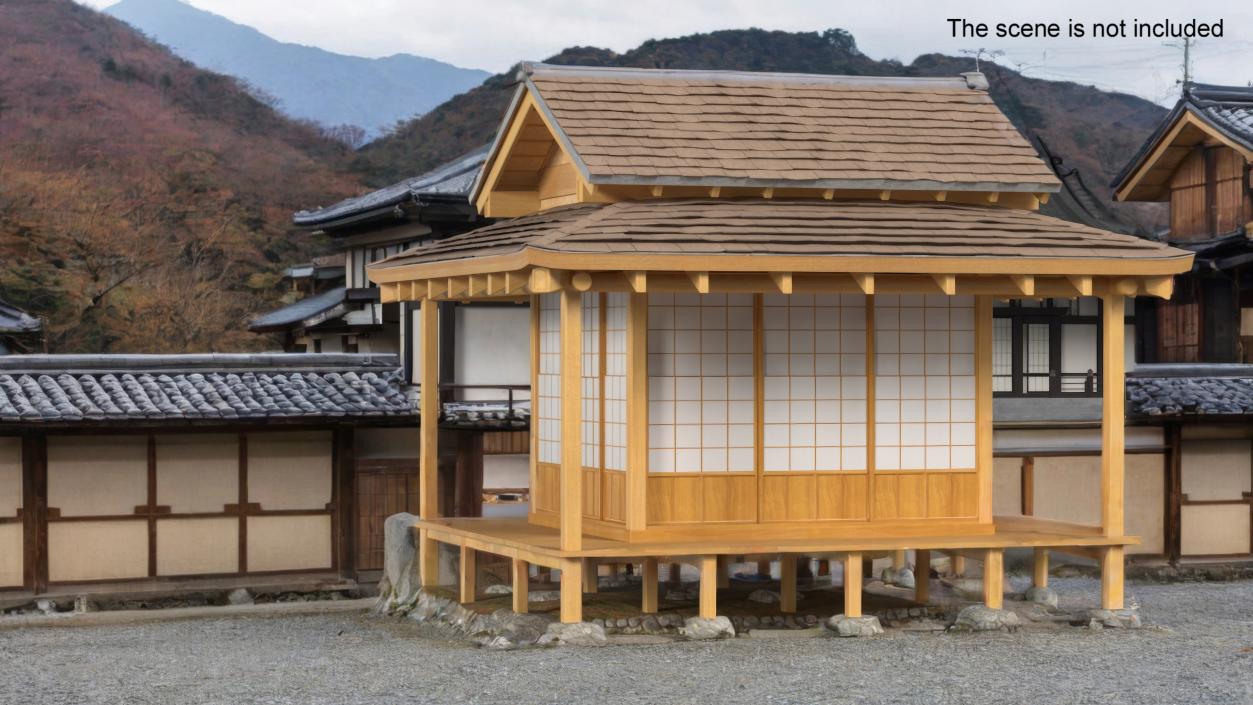 3D Japanese Tea House Chashitsu model