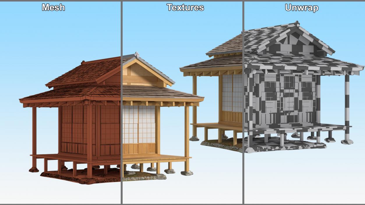 3D Japanese Tea House Chashitsu model