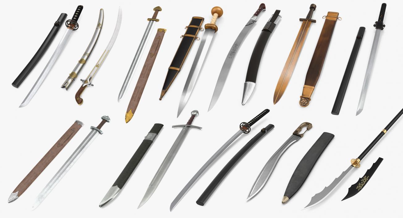 Swords with Sheath Collection 3D model