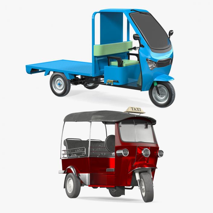 Rigged Rickshaws Collection 3D